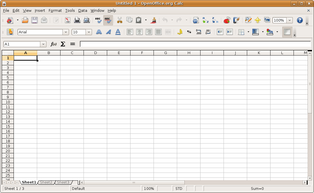 Spreadsheet interface used as an example of structured information handling